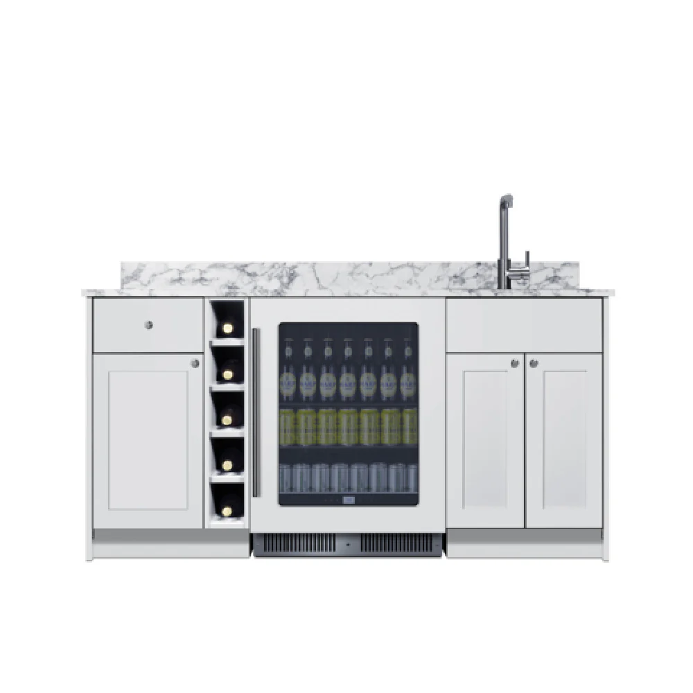 Summit OASISWH35 Turnkey Oasis Wet Bar White Finish Fully Assembled Hardwood Cabinetry & Countertop Summit OASISWH35 Turnkey Oasis Wet Bar White Finish Fully Assembled Hardwood Cabinetry & Countertop