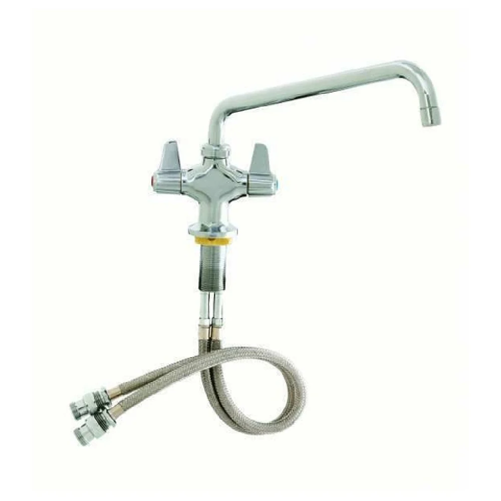 T&S Brass 5F-2SLX08A Equip Faucet Deck Mount with Swivel and Flexible Hoses T&S Brass 5F-2SLX08A Equip Faucet Deck Mount with Swivel and Flexible Hoses
