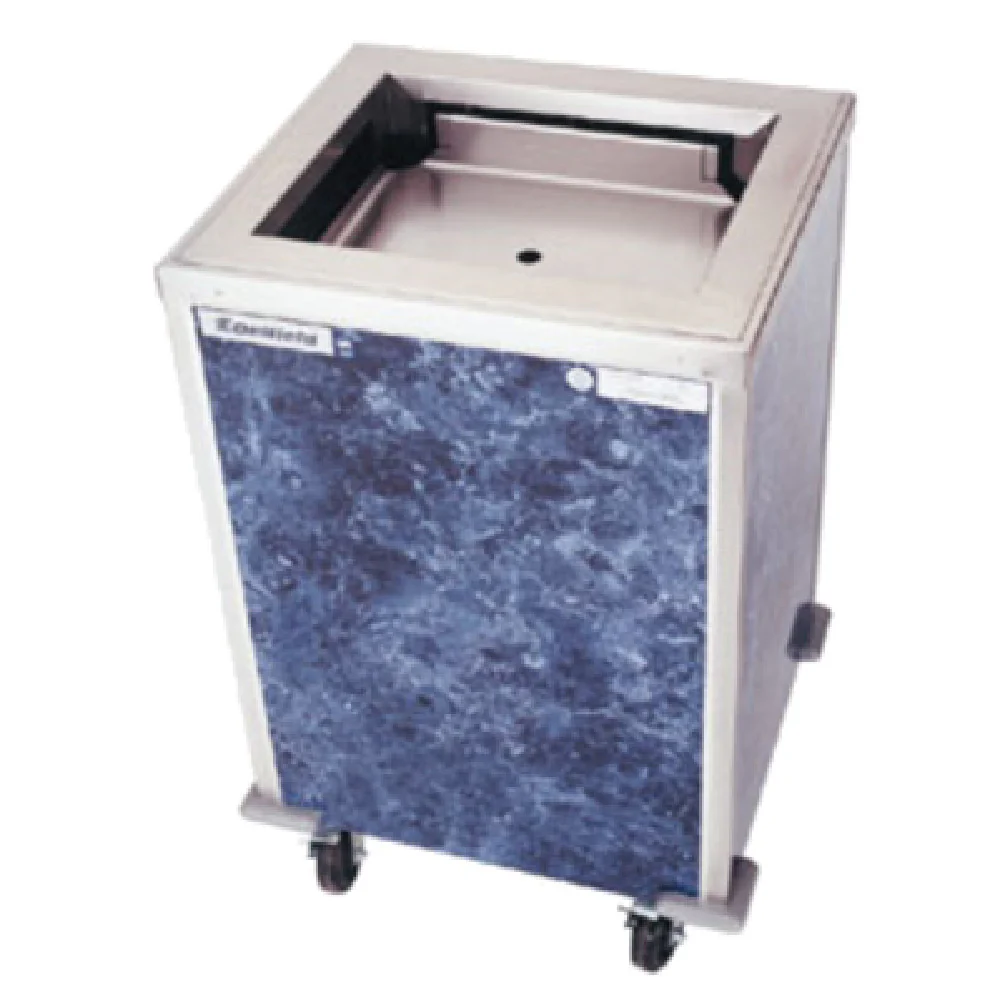 Delfield T-1622 28 Inch Tray Dispenser Enclosed Mobile Design Stainless Steel and Galvanized