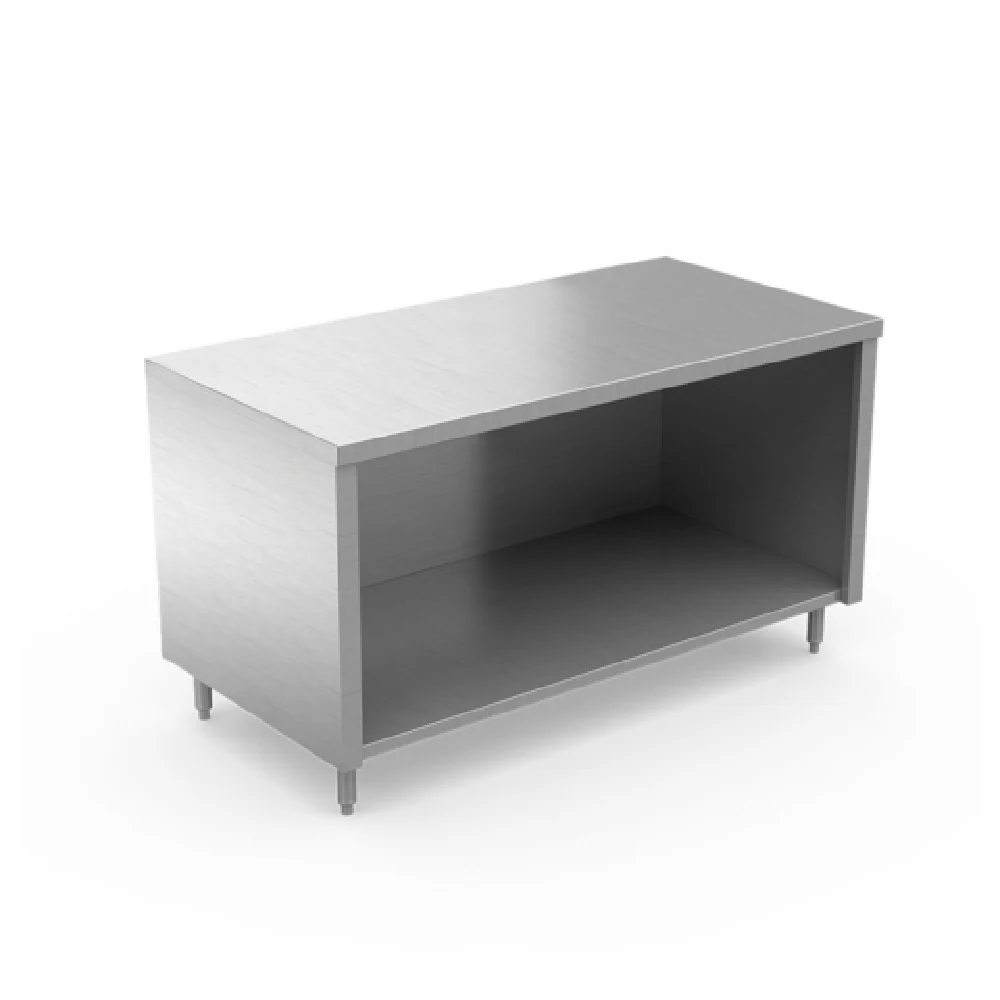 Winholt STCT-3696 96 Inch Stainless Steel Enclosed Table with Adjustable Feet