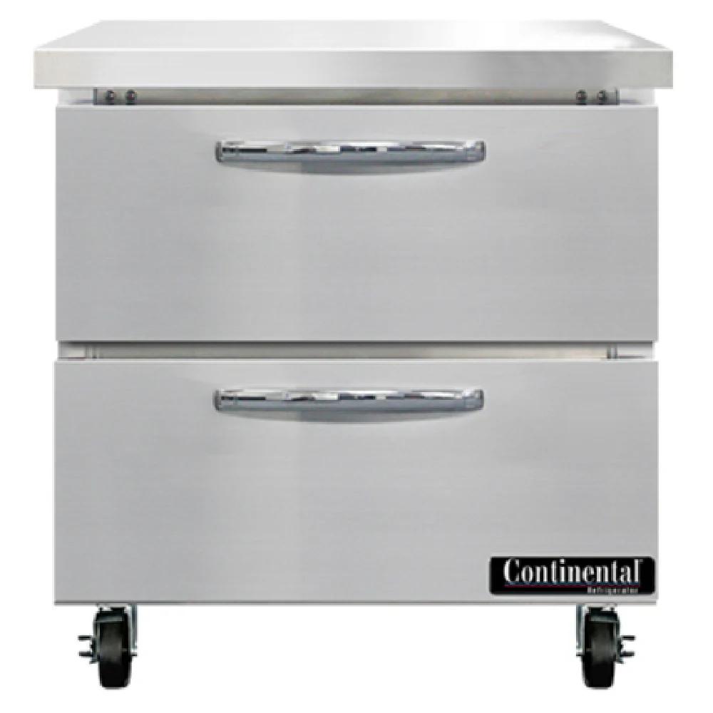 Continental Refrigerator SWF32N-D 32 Inch Work Top Freezer 9.0 Cu Ft Stainless Steel with Drawers