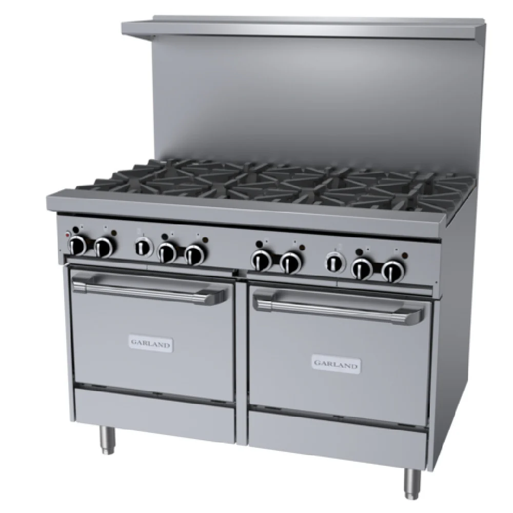Garland GFE48-8LL_LP 48 Inch Gas Range with 2 Space-Saver Ovens 8 Burners 26000 BTU