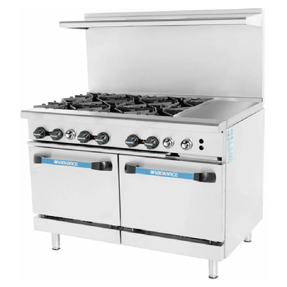Turbo Air TARG-6B12G_NAT 48 Inch Gas Range with 6 Burners and 12 Inch Griddle