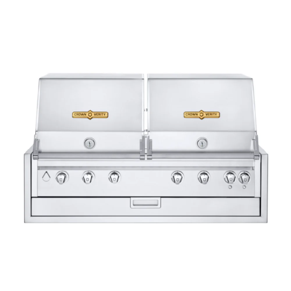 Crown Verity IBI482RD-FLT 55 Inch Built-In Charbroiler Gas 6 Burners 14750 BTU with Lighting