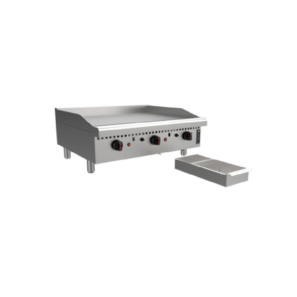 Venancio R72CT-72T_LP 72 Inch Griddle Gas Countertop With Grease Trough 180000 BTU Venancio R72CT-72T_LP 72 Inch Griddle Gas Countertop With Grease Trough 180000 BTU