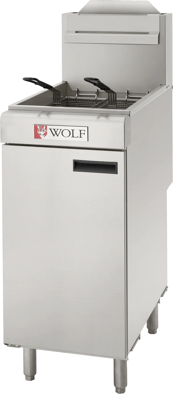 Wolf WF300 15-1/2 Inch Gas Deep Fryer Floor Model with Thermostat 90000 BTU Wolf WF300 15-1/2 Inch Gas Deep Fryer Floor Model with Thermostat 90000 BTU