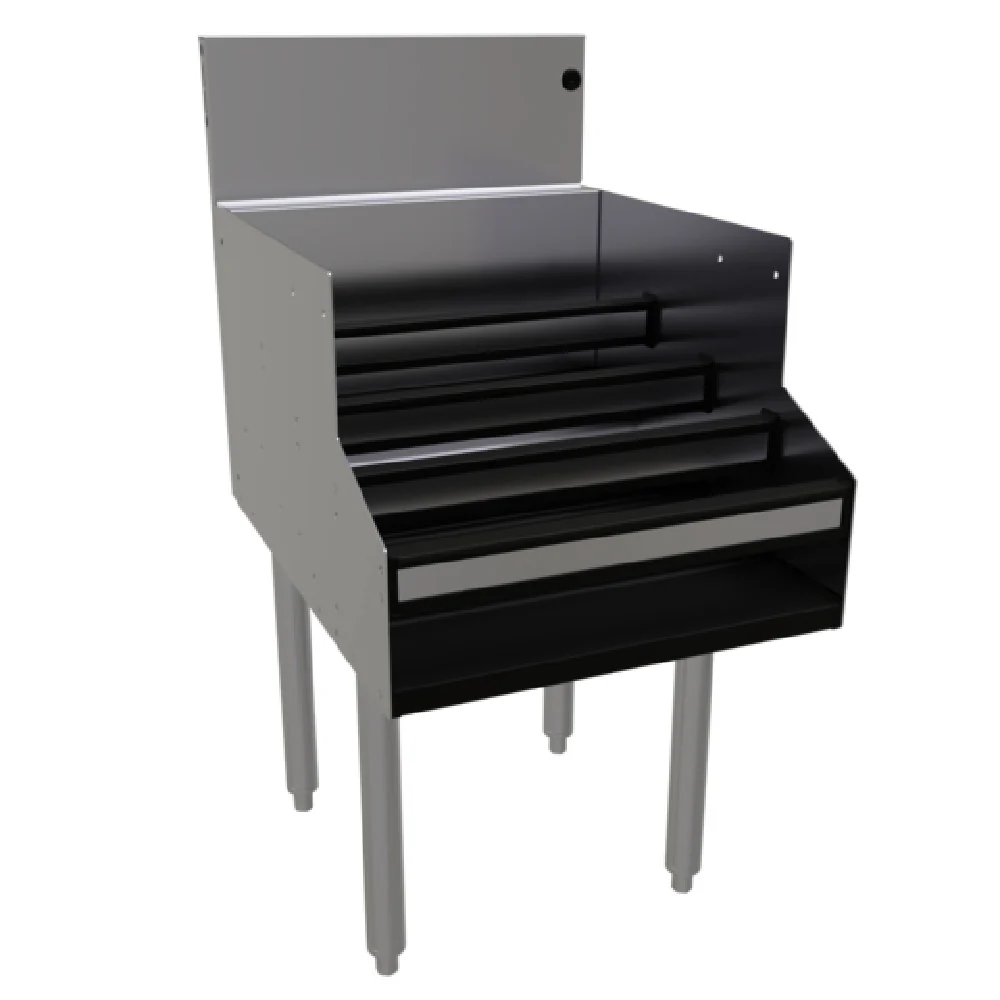 Glastender LDA-18S 18 Inch Underbar Liquor Steps Free Standing Stainless Steel with Clear Cover Glastender LDA-18S 18 Inch Underbar Liquor Steps Free Standing Stainless Steel with Clear Cover