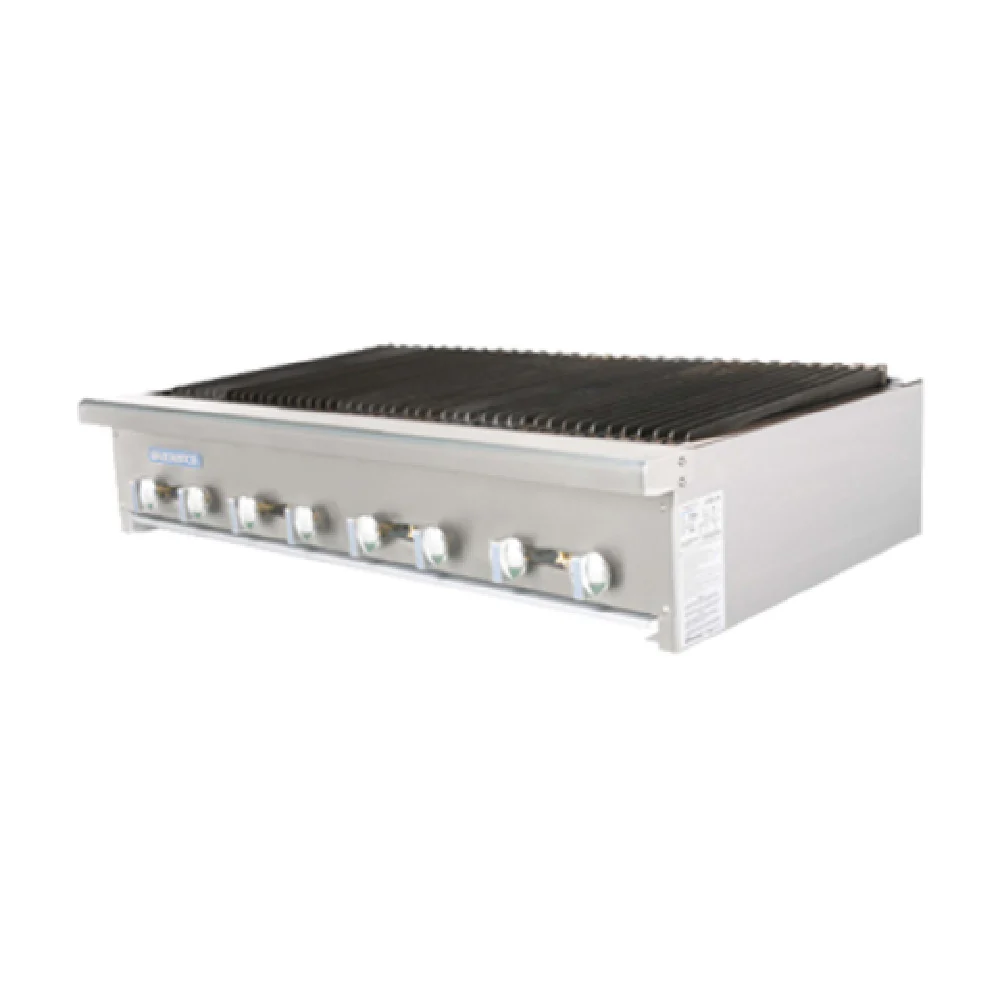 Turbo Air TARB-48_NAT 48 Inch Gas Charbroiler Countertop with 8 Burners 120000 BTU