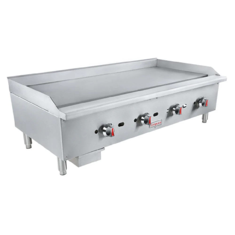 Empura Equipment EGG-48ST 47-3/8 Inch Countertop Griddle Gas Stainless Steel with 4 Burner 120000 BTU