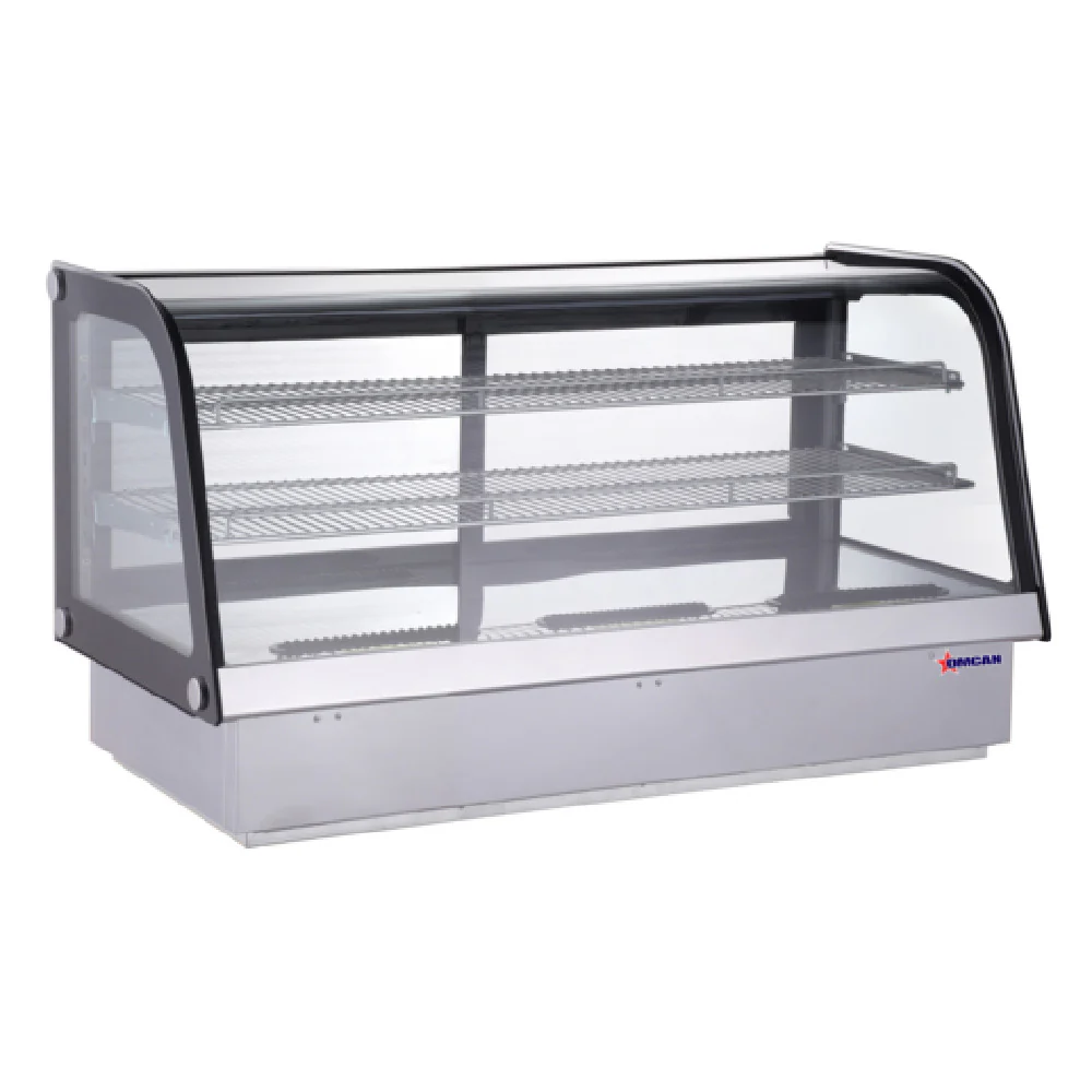 Omcan 47562 63 Inch Refrigerated Showcase Stainless Steel with Sliding Door Omcan 47562 63 Inch Refrigerated Showcase Stainless Steel with Sliding Door