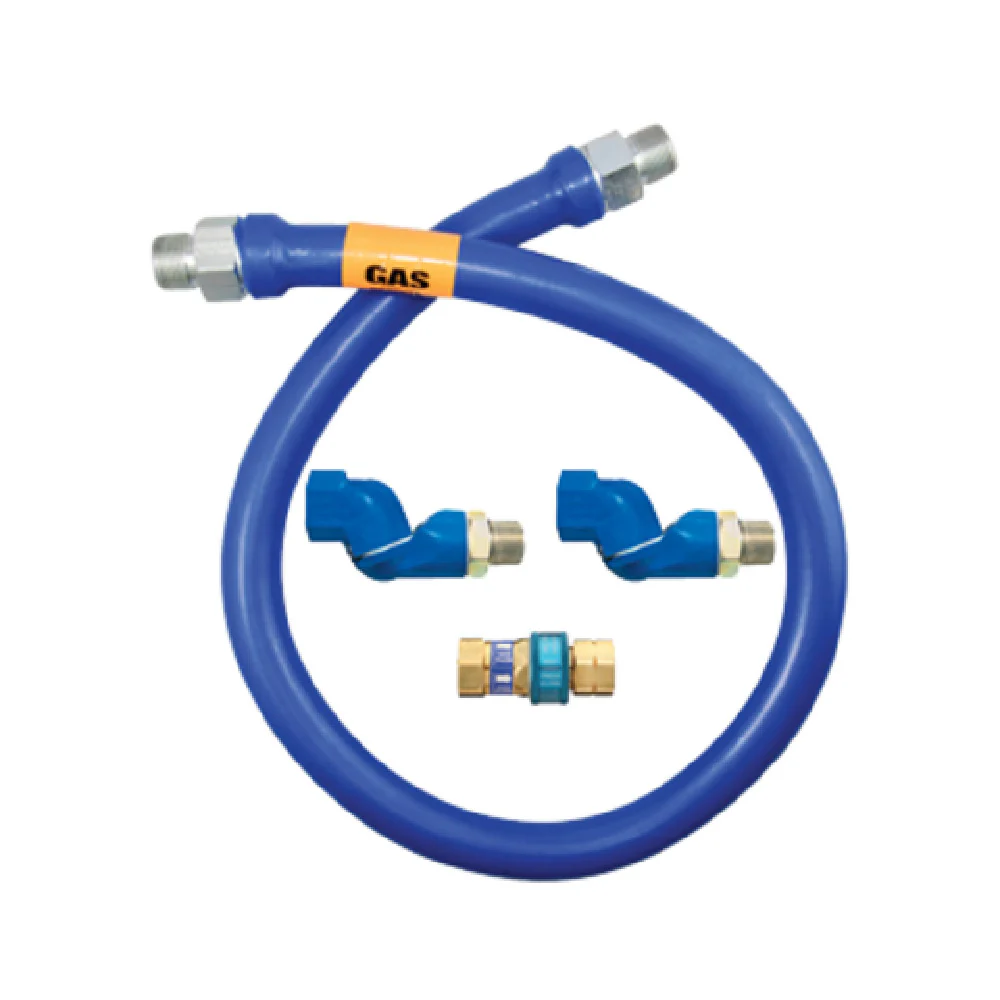 Dormont 16100BPQ2S48 1 Inch Inside Diameter Gas Connector Hose Assembly 48 Inch with Stainless Steel Braid and Antimicrobial PVC 295000 BTU