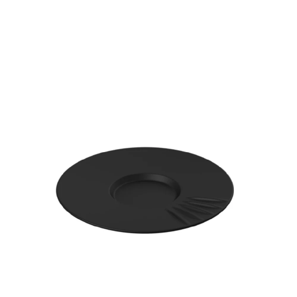 BauscherHepp TB5014 5.8 Inch Round Melamine Black Saucer Packs of 6