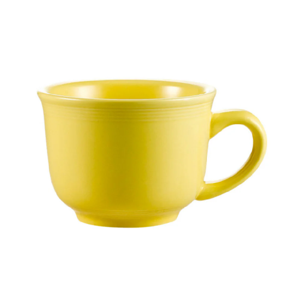 CAC China TG-1-SFL 7-1/2 Oz Coffee Cup Porcelain Round Embossed 3-1/2 Inch