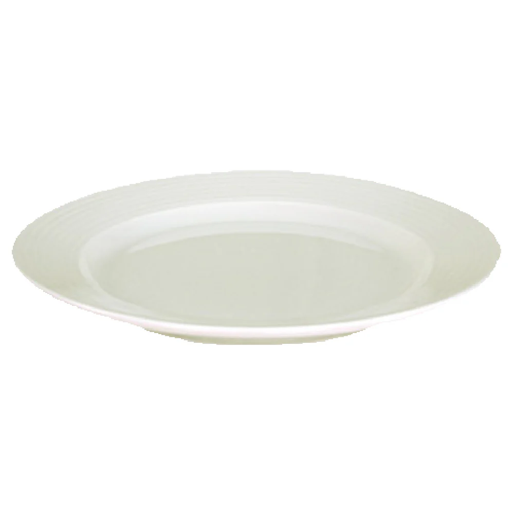 Crestware OM49 12 Inch Dia Round Plate Chip Resistant Porcelain Glazed Pearl White