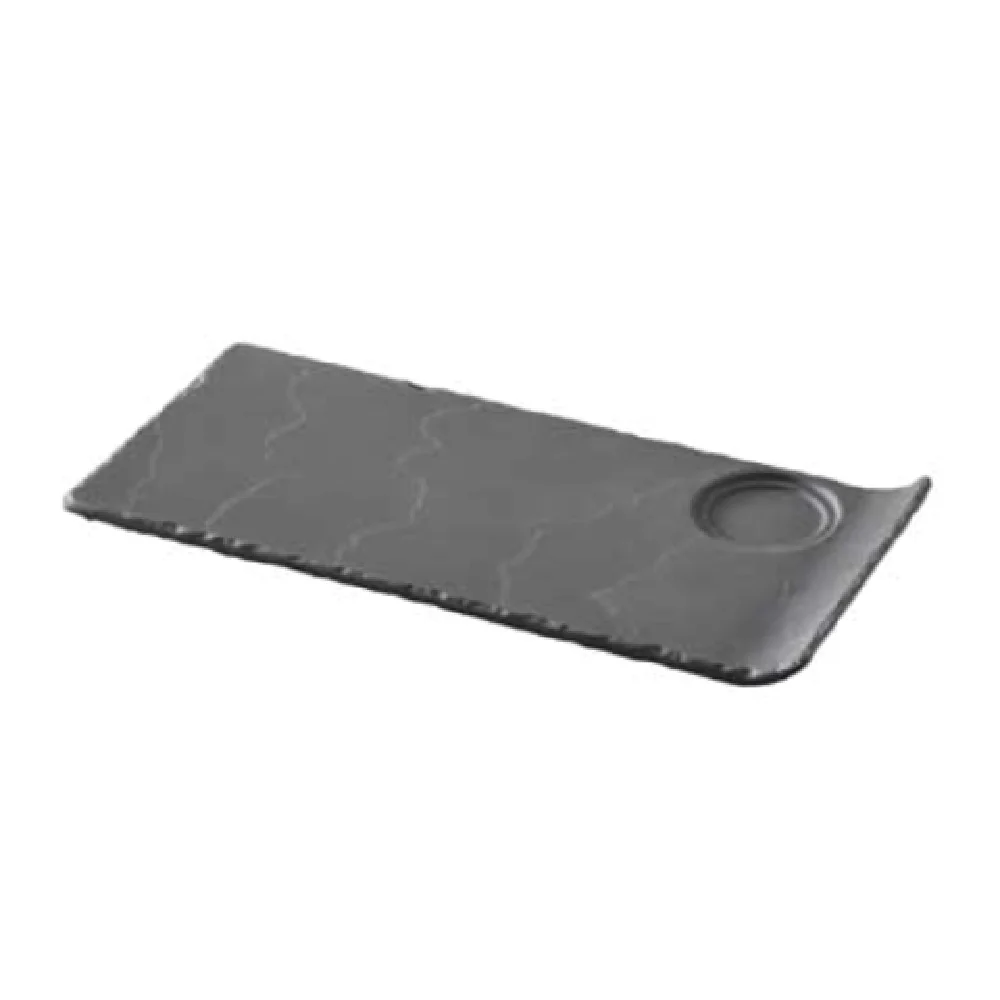 Revol 643456 11 Inch Gourmet Saucer Non Porous Porcelain with Matte Slate Finish Revol 643456 11 Inch Gourmet Saucer Non Porous Porcelain with Matte Slate Finish
