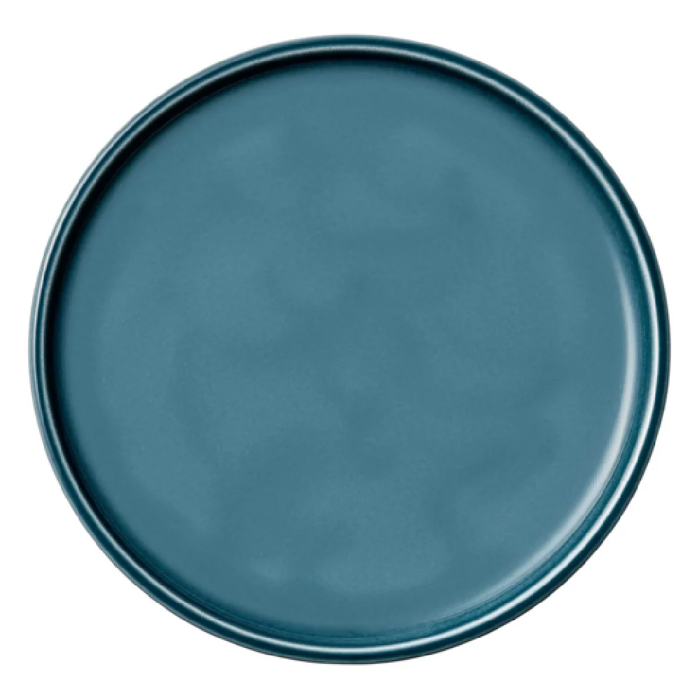 Libbey 9251221E 8-1/4 Inch Round Plate Coupe Porcelain Petrol Blue