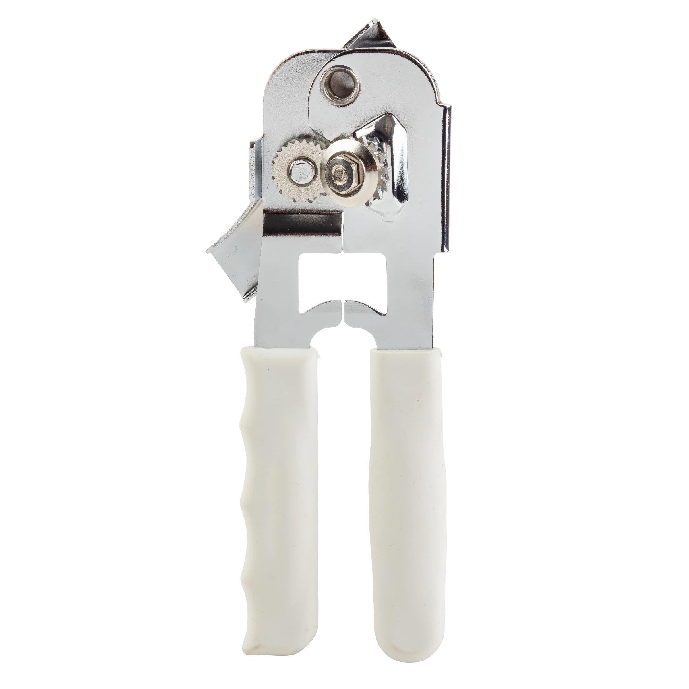 Tablecraft 10444W 3-3/4 Inch Manual Can Opener Thermoplastic Rubber White Chrome Plated Steel Tablecraft 10444W 3-3/4 Inch Manual Can Opener Thermoplastic Rubber White Chrome Plated Steel