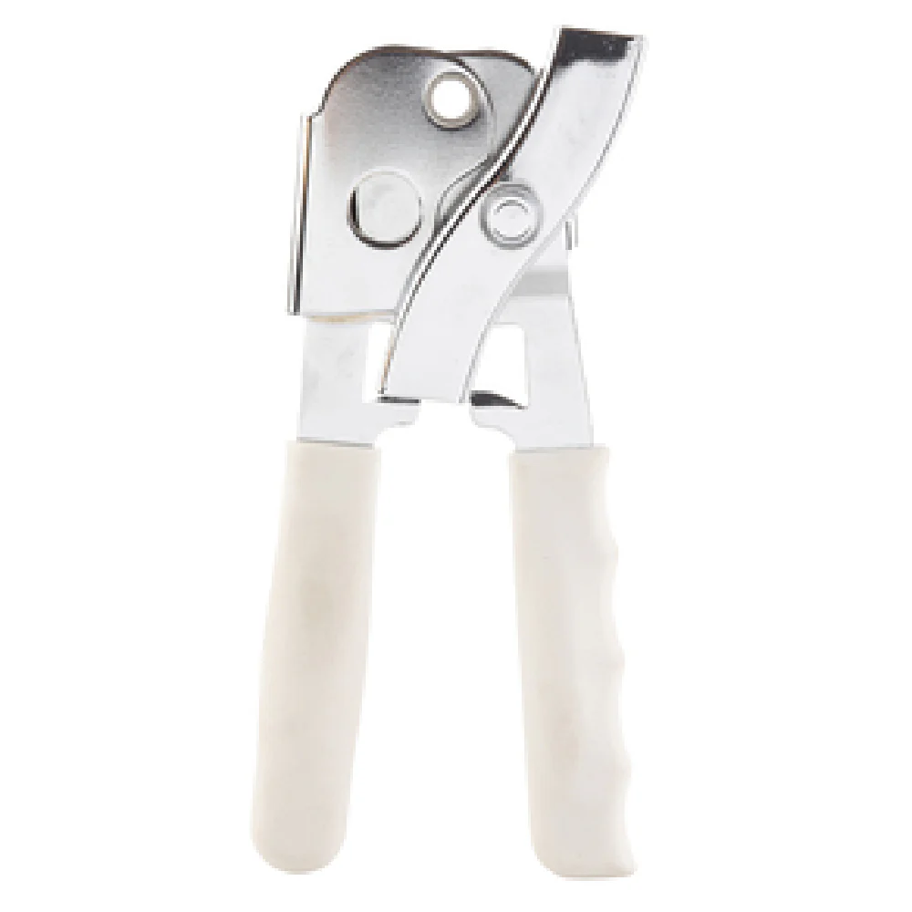 Tablecraft 10444W 3-3/4 Inch Manual Can Opener Thermoplastic Rubber White Chrome Plated Steel Tablecraft 10444W 3-3/4 Inch Manual Can Opener Thermoplastic Rubber White Chrome Plated Steel