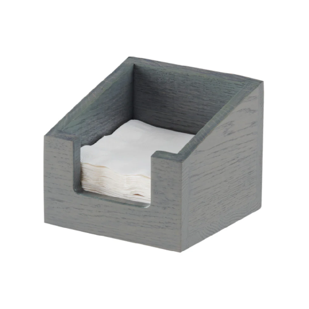 Cal Mil 3309-83 5 Inch Oak Wood Gray Wash Napkin Holder Tabletop Cal Mil 3309-83 5 Inch Oak Wood Gray Wash Napkin Holder Tabletop