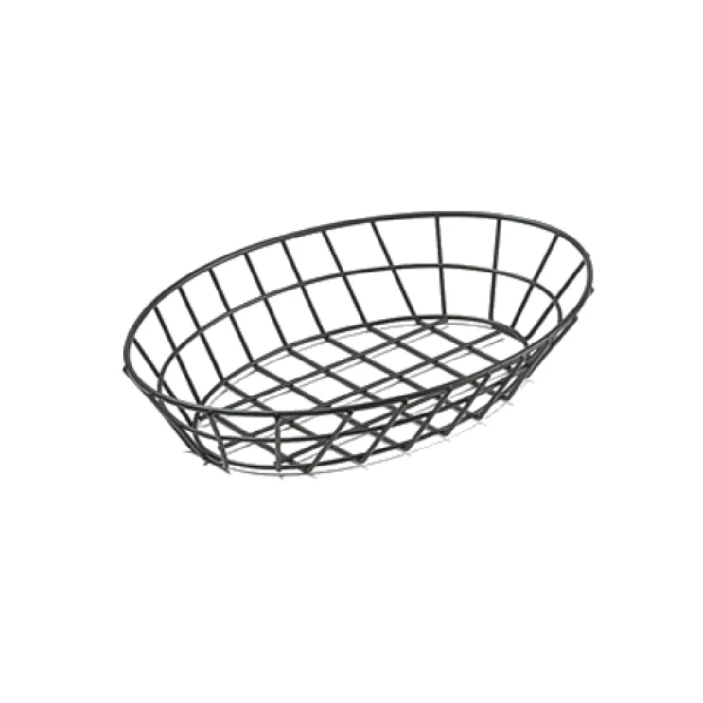 GET Enterprises 4-30188 12 Inch Oval Black Iron Basket Packs of 12