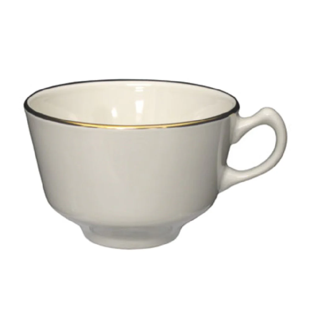 International Tableware FL-1 7 Oz Cup Round with Handle Ceramic American White