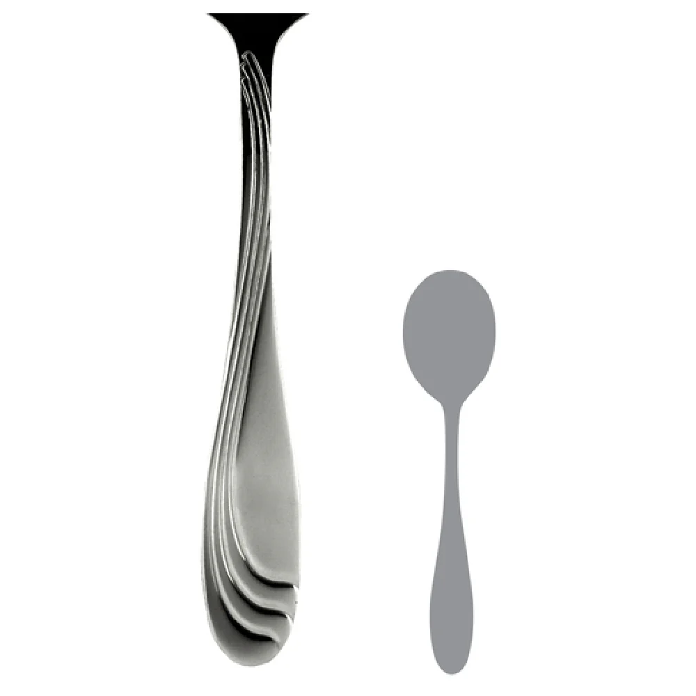 Steelite 5722SX002 6 Inch Bouillon Soup Spoon Wave 18/10 Stainless Steel