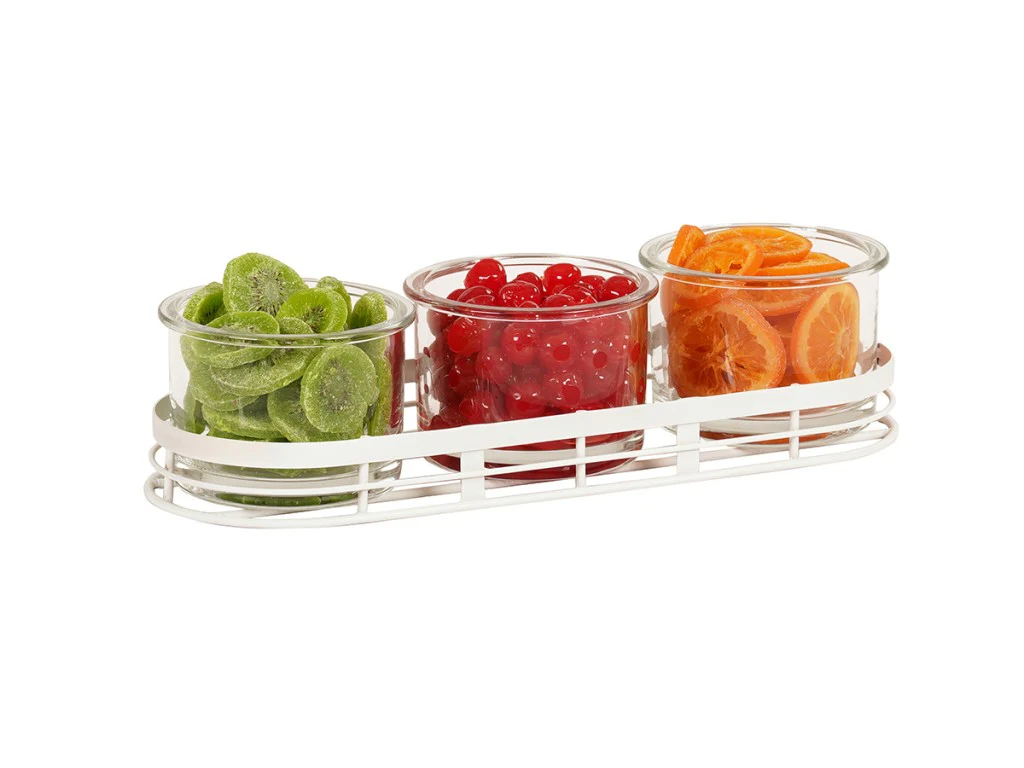 Cal Mil 22918-5-15 16 Inch Condiment Jar Display with Glass Jars and Lids Cal Mil 22918-5-15 16 Inch Condiment Jar Display with Glass Jars and Lids