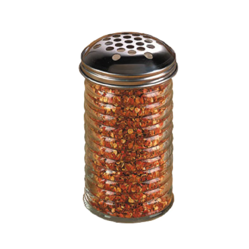 American Metalcraft BEE319 12 Oz Cheese Shaker Round Glass Stainless Steel Top