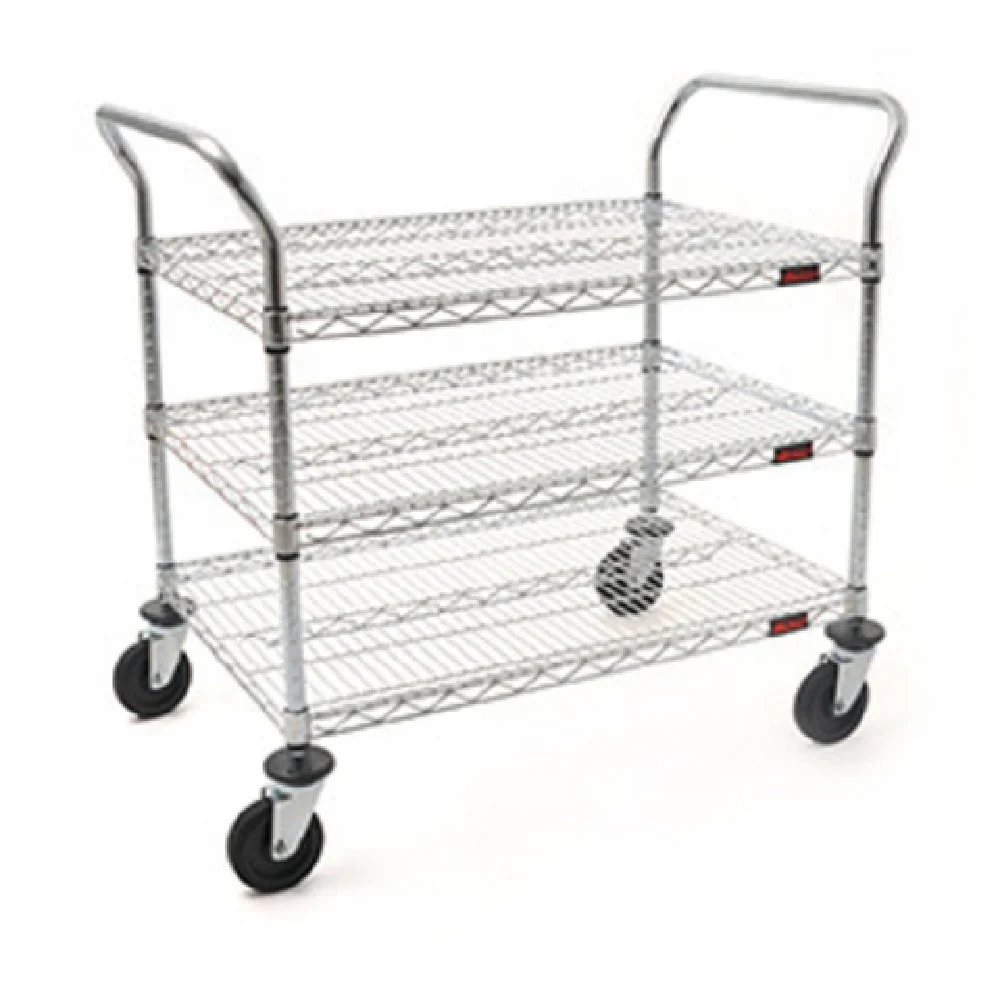 Eagle U3-2436S 36 Inch Utility Cart 3-Tier Stainless Steel Open Base with Handles Eagle U3-2436S 36 Inch Utility Cart 3-Tier Stainless Steel Open Base with Handles