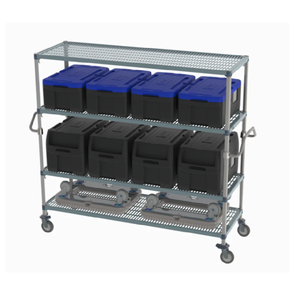 Metro CR247263-MQC4 72 Inch Wide 4 Tier Cart with Microban Antimicrobial Protection