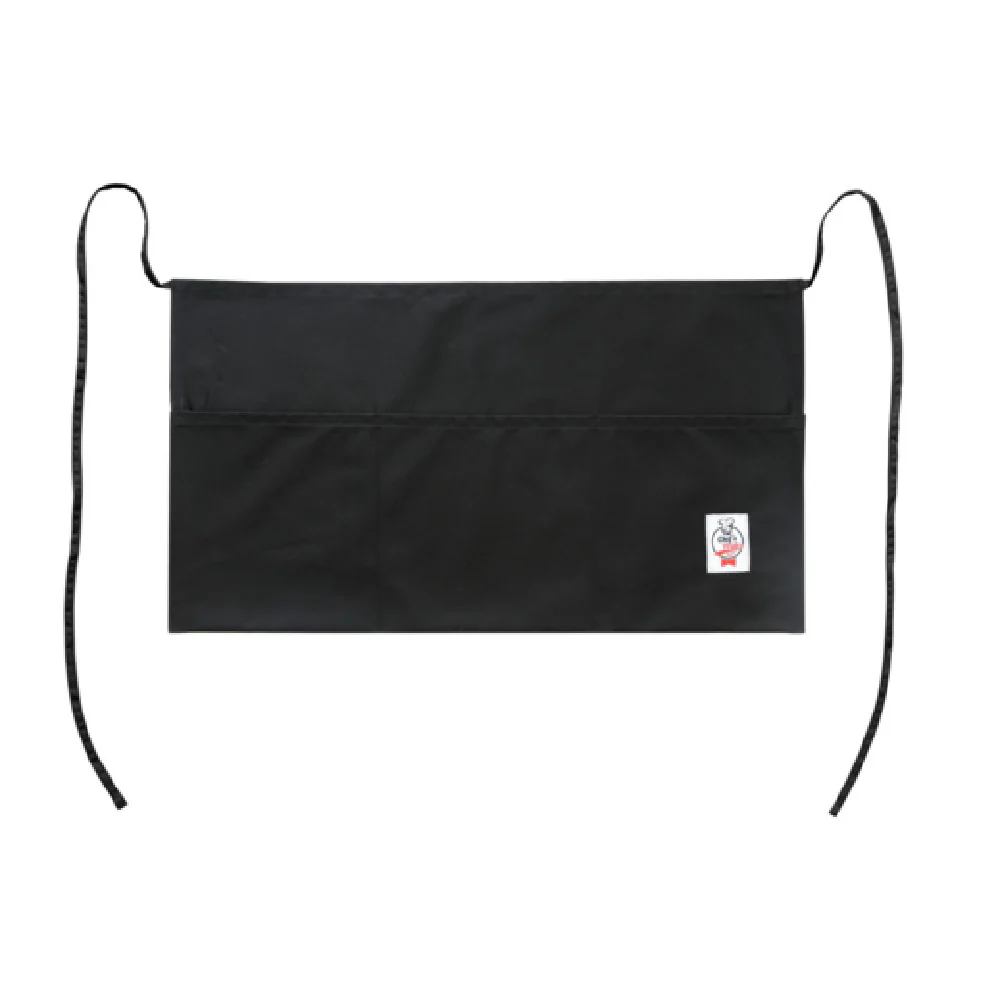 CAC China APWA-1K 21-7/8 Inch Waist Apron Black Poly Cotton with 3 Pockets