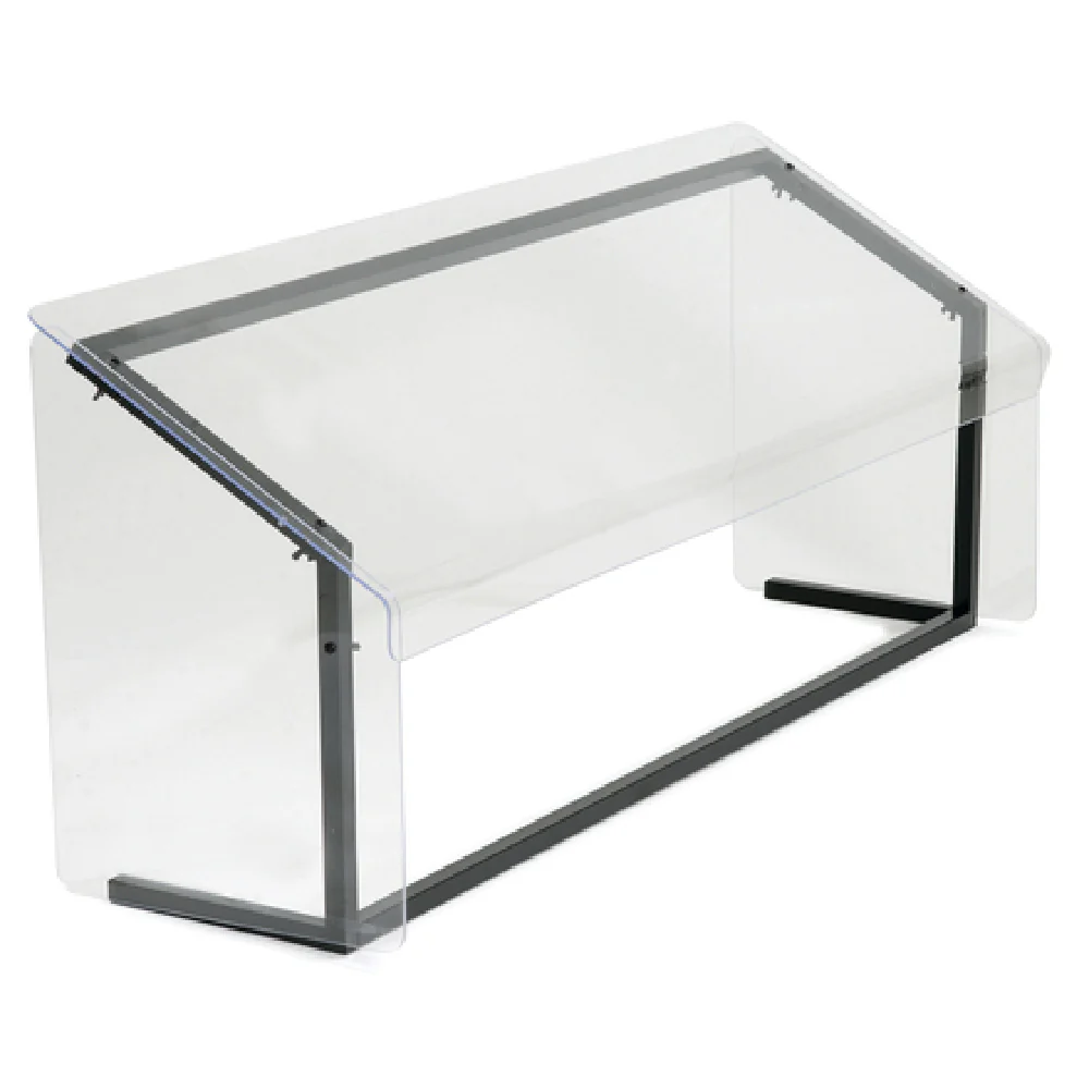 Carlisle 916003 60 Inch Self-serve Portable Sneeze Guard Fixed Acrylic Black Aluminum