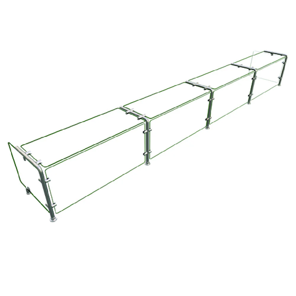 Hatco EP11-13218 132 Inch Food Shield Stationary Sneeze Guard with Glass Panels