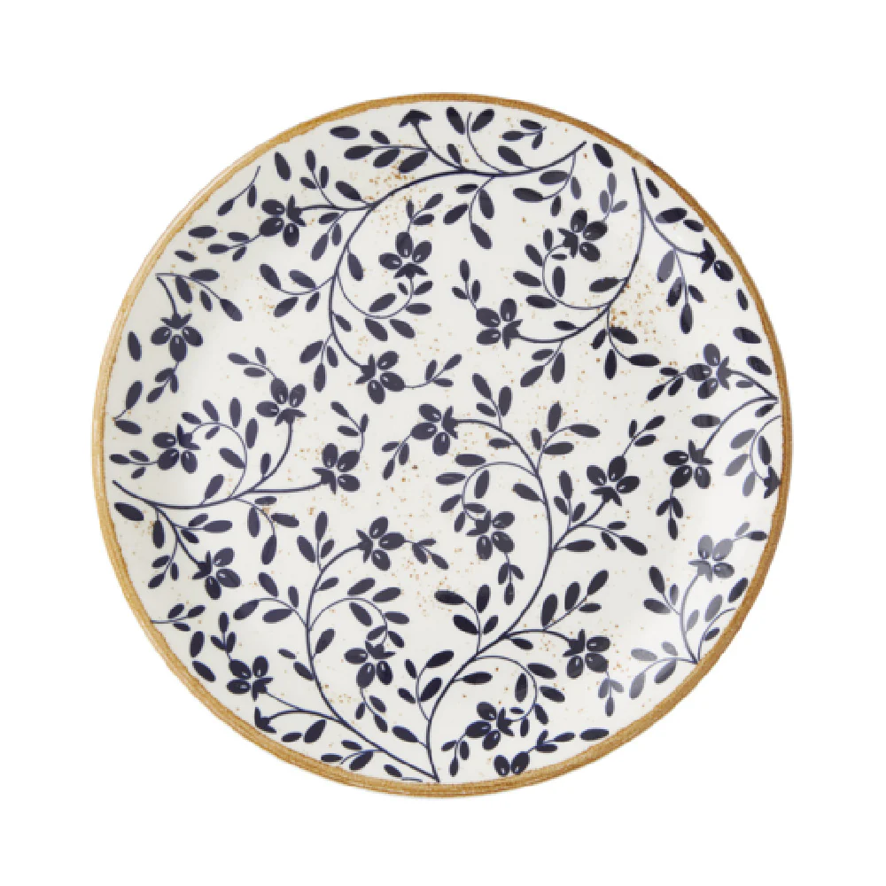 Steelite 18000566 10 Inch Plate Impressions Round Alumina Vitrified Flora Blue