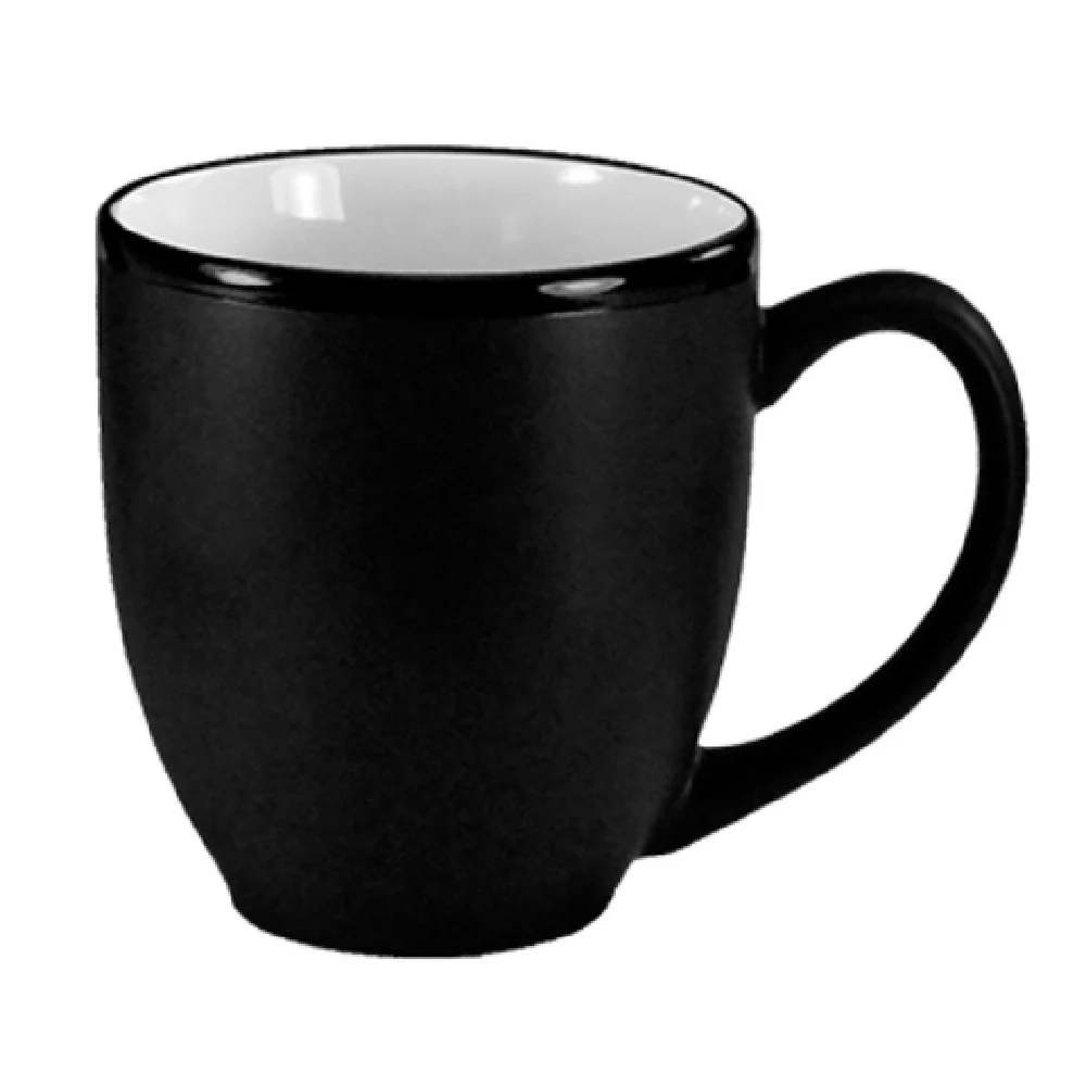 International Tableware 81376-02/05MF-05C 15 Oz Bistro Cup with Handle Black Matte Ceramic