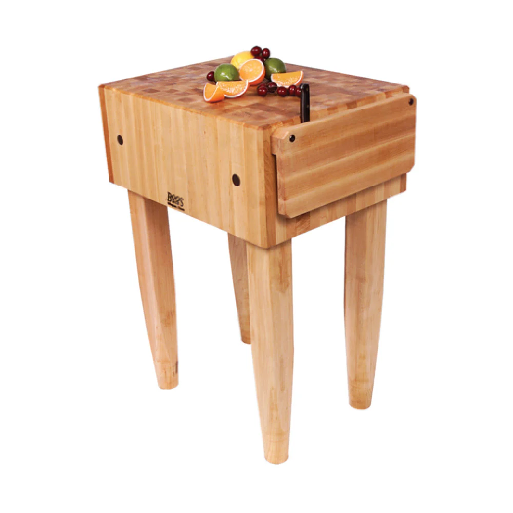 John Boos PCA2 24 Inch Butcher Block with Knife Holder Northern Hard Rock Maple Oil Finish