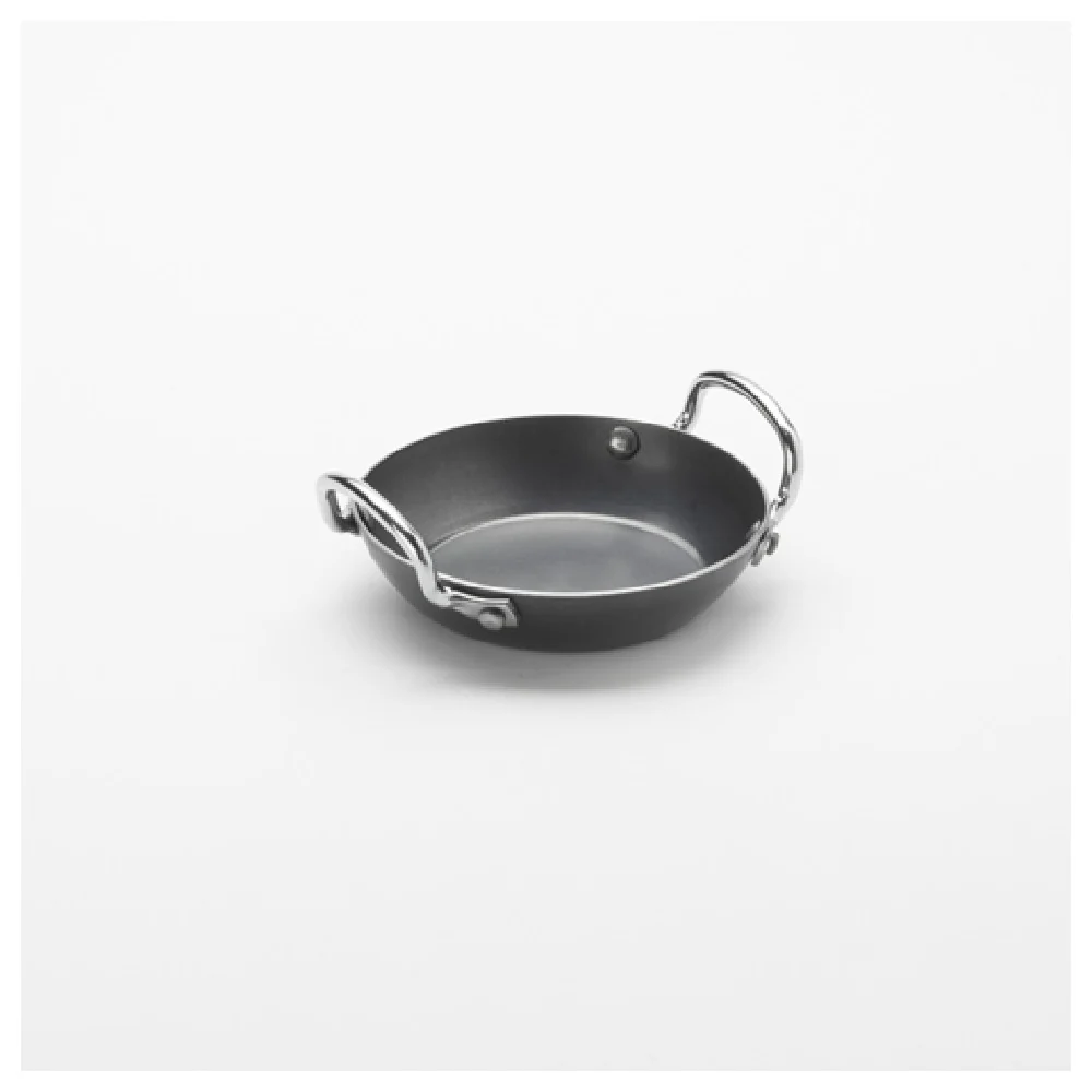 American Metalcraft BSPP4 8 Oz Paella Pan 6 Inch Round Black Steel