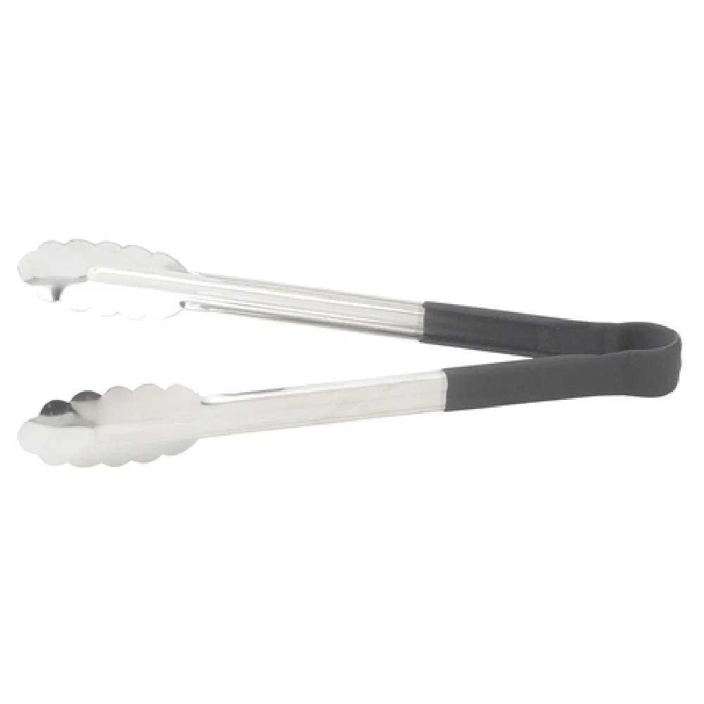 Winco UT-16HP-K 16 Inch Utility Tongs for Cold Food Service Stainless Steel Black