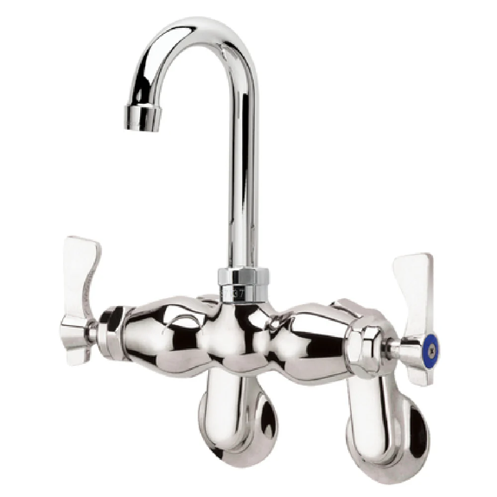 Krowne 15-625L Faucet 2-1/4 to 8-1/4 Inch Adjustable Center Gooseneck Spout with Shut-off Valve and Ceramic Cartridge Valves