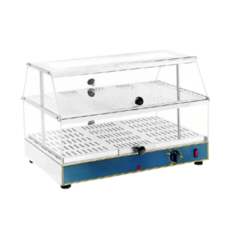 Equipex WD-200 24 Inch Electric Display Warmer Stainless Steel and Plexiglass with 2 Shelves