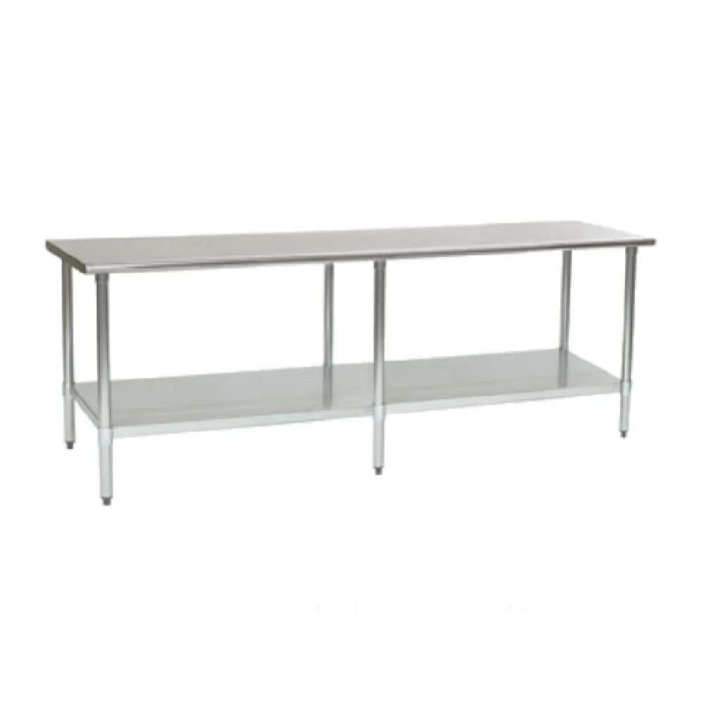 Eagle T24144EB 144 Inch Work Table 16 Gauge Stainless Steel with Undershelf