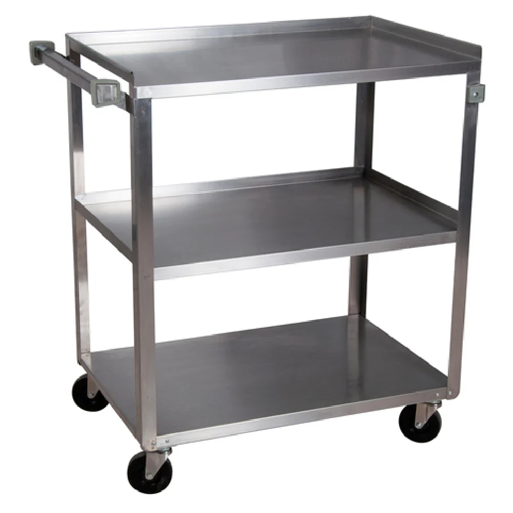 BK Resources BKC-1524S-3S 27-1/2 Inch Utility Cart 3-tier Stainless Steel with 300 lbs Capacity
