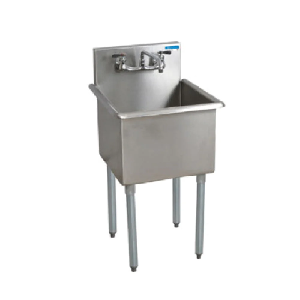 BK Resources BK8BS-1-1821-14 21 Inch Budget Sink 8 Inch Backsplash Corrosion Resistant