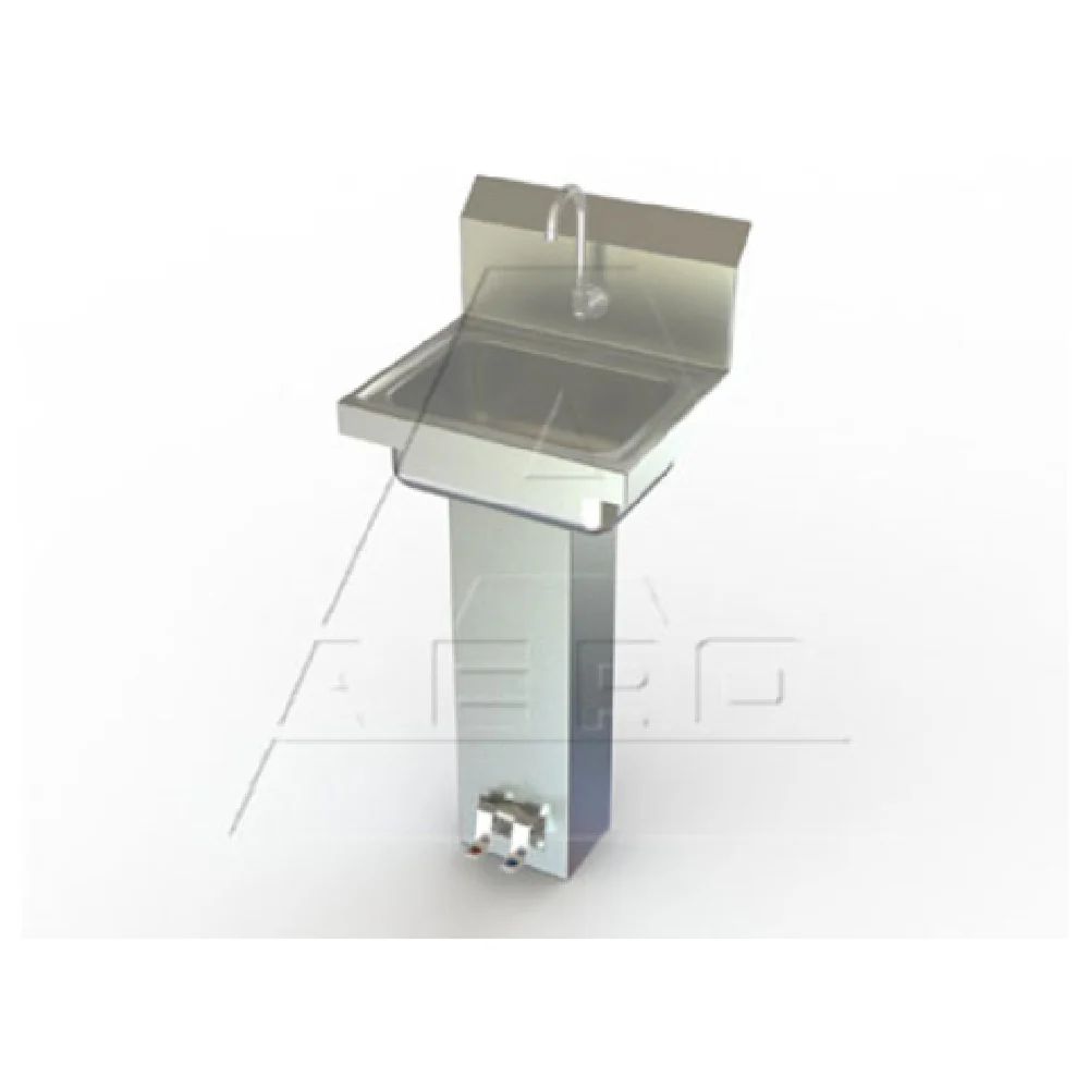 AERO Manufacturing XHSB 14 Inch Stainless Steel Hand Sink with Pedestal Base
