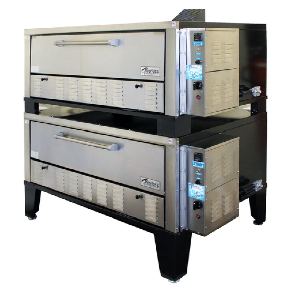 Peerless CW200PESC 52 Inch Double Stacked Pizza Oven Gas with 100000 BTU