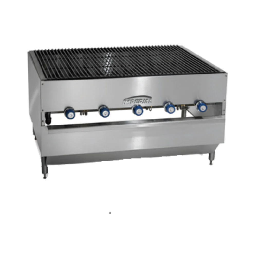 Imperial ICB-6036_NAT 60 Inch Charbroiler Gas Chicken Countertop 6 Burners 300000 BTU