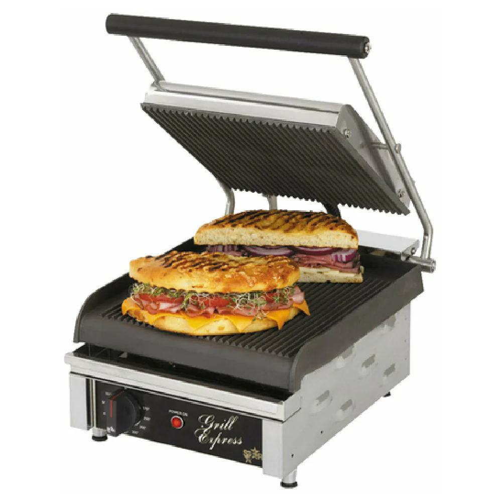 Star GX10IG_208-240 10 Inch Electric Sandwich Grill with Grooved Plates