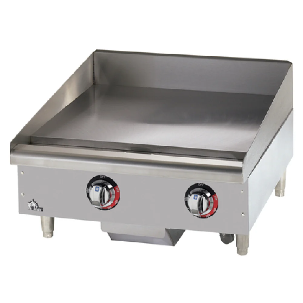 Star 524TGF 24 Inch Electric Countertop Griddle Polished Steel with Snap-Action Thermostat