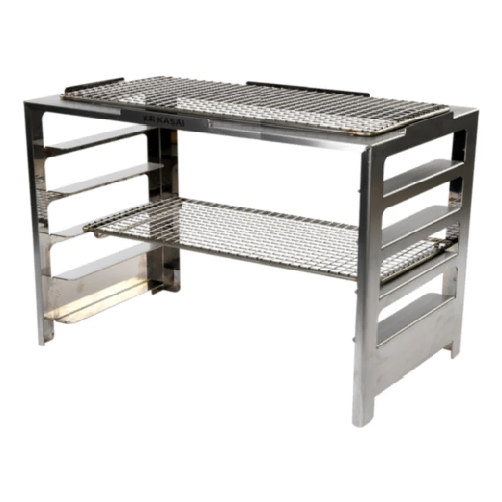 JB Prince G105 RR 38 Inch Kasai Konro Robata Rack with 2 Stainless Steel Shelves JB Prince G105 RR 38 Inch Kasai Konro Robata Rack with 2 Stainless Steel Shelves