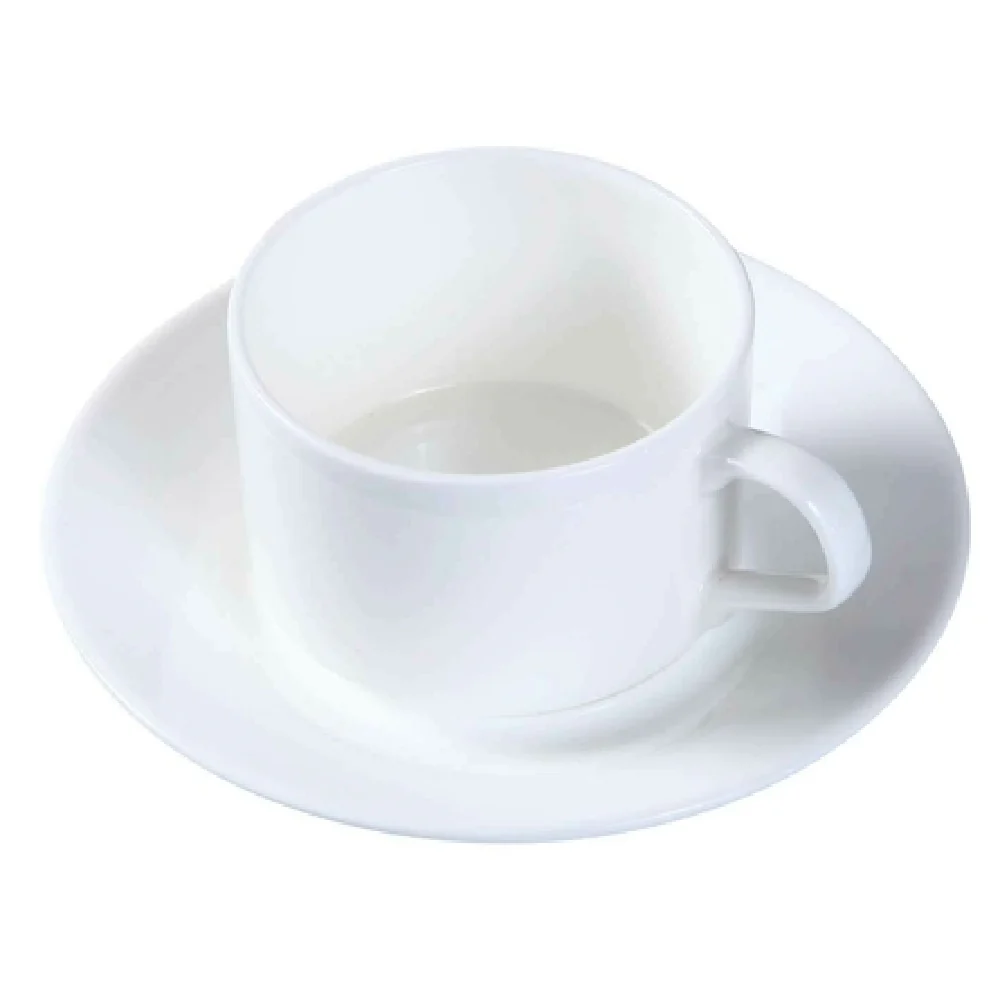 Yanco LD-001 7 Oz Round Cup Stackable with Handle Bone China